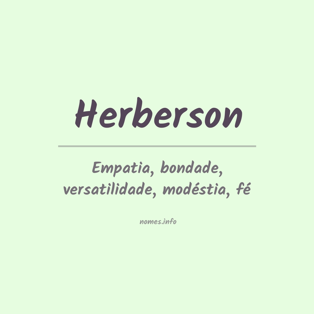 Significado do nome Herberson