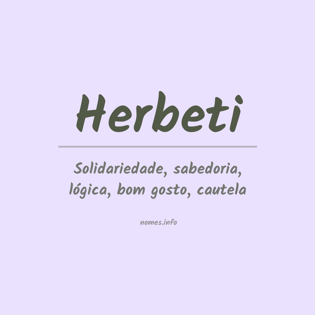 Significado do nome Herbeti