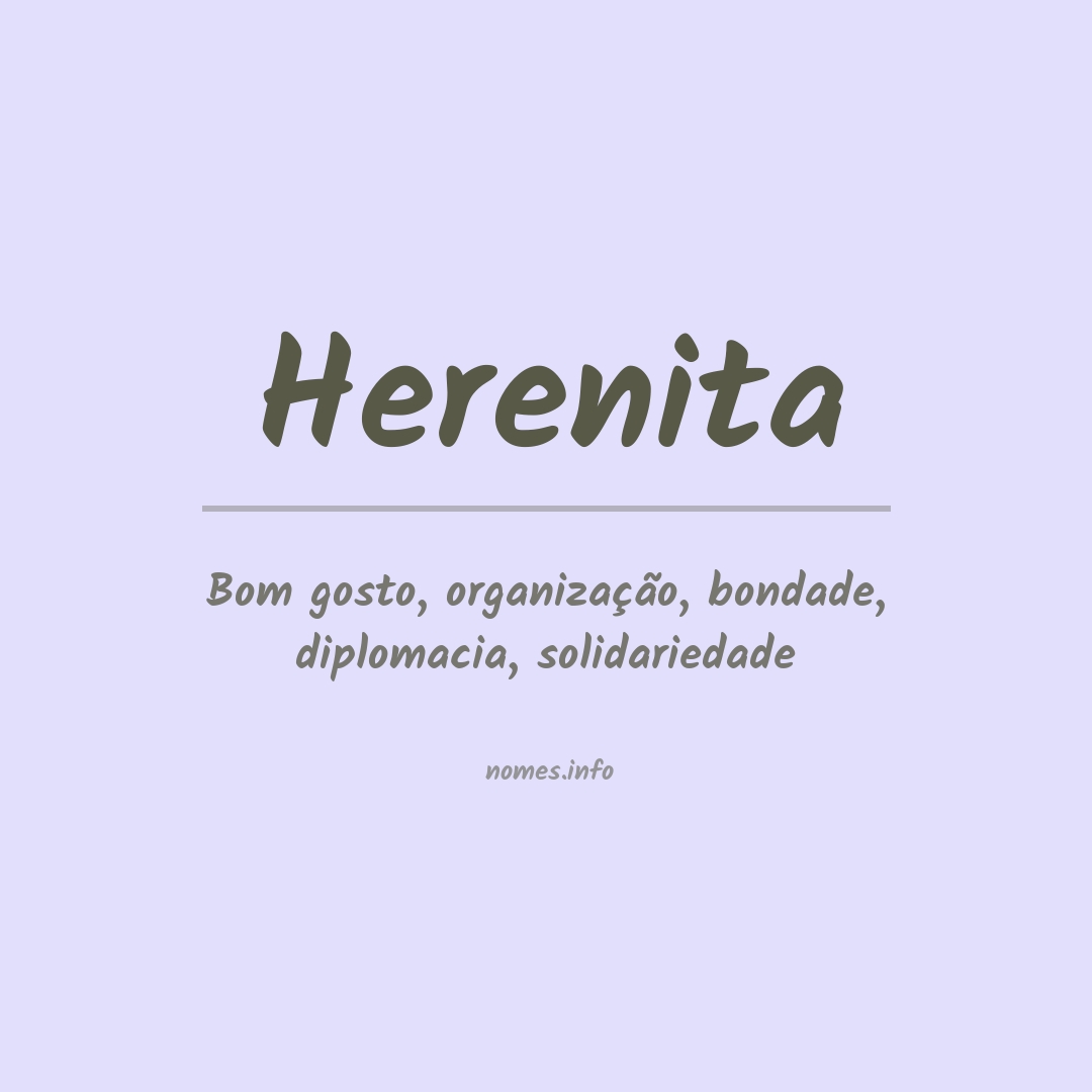 Significado do nome Herenita