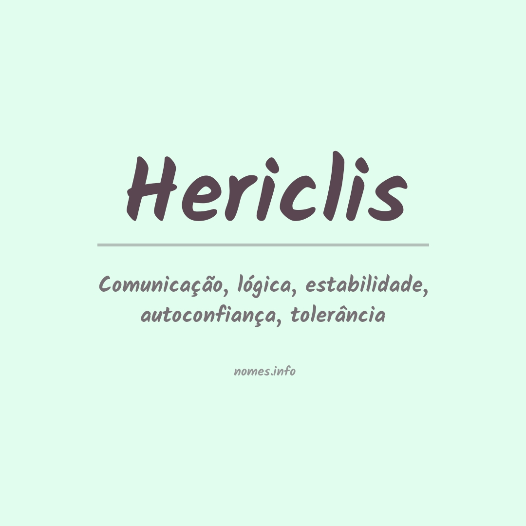 Significado do nome Hericlis