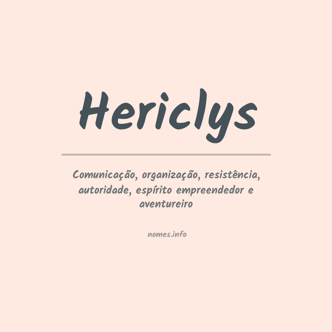 Significado do nome Hericlys