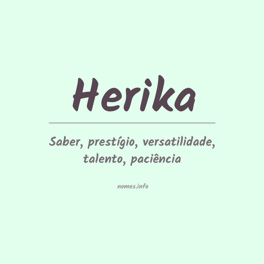 Significado do nome Herika