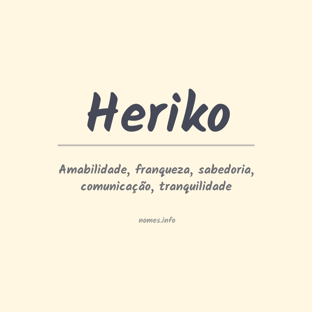 Significado do nome Heriko