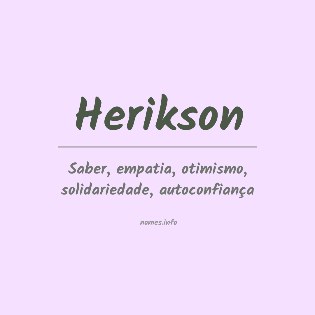 Significado do nome Herikson