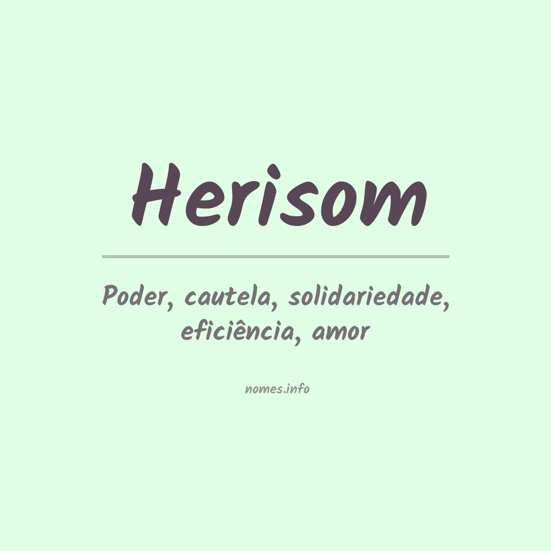 Significado do nome Herisom