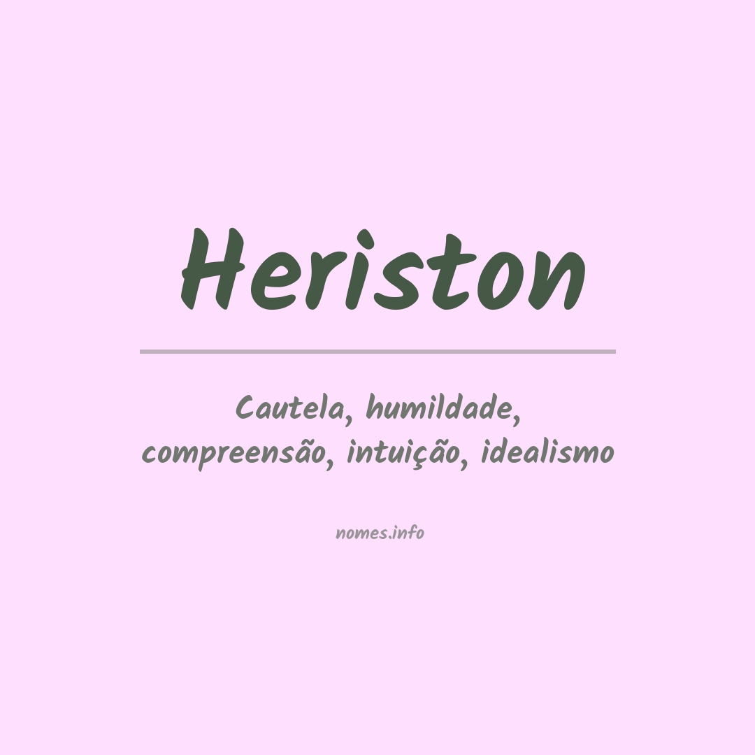 Significado do nome Heriston
