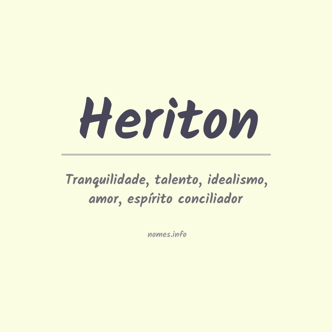 Significado do nome Heriton