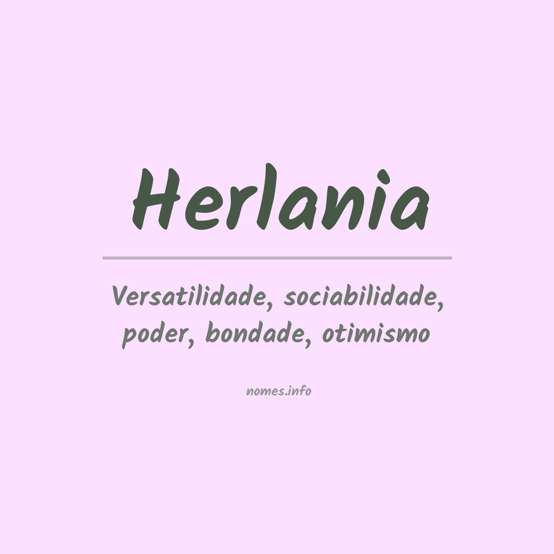 Significado do nome Herlania