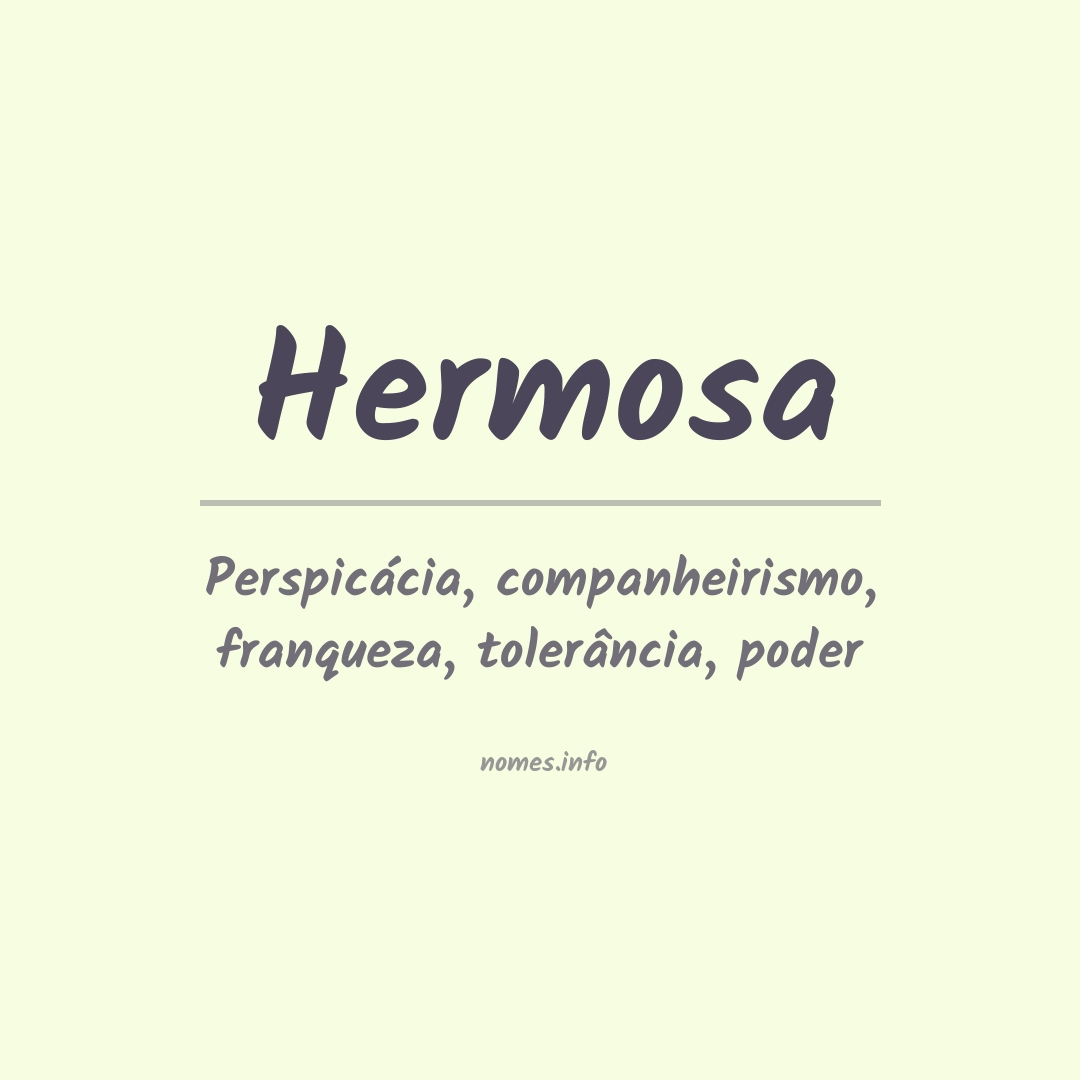 Significado do nome Hermosa