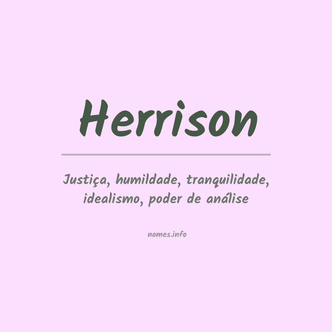 Significado do nome Herrison