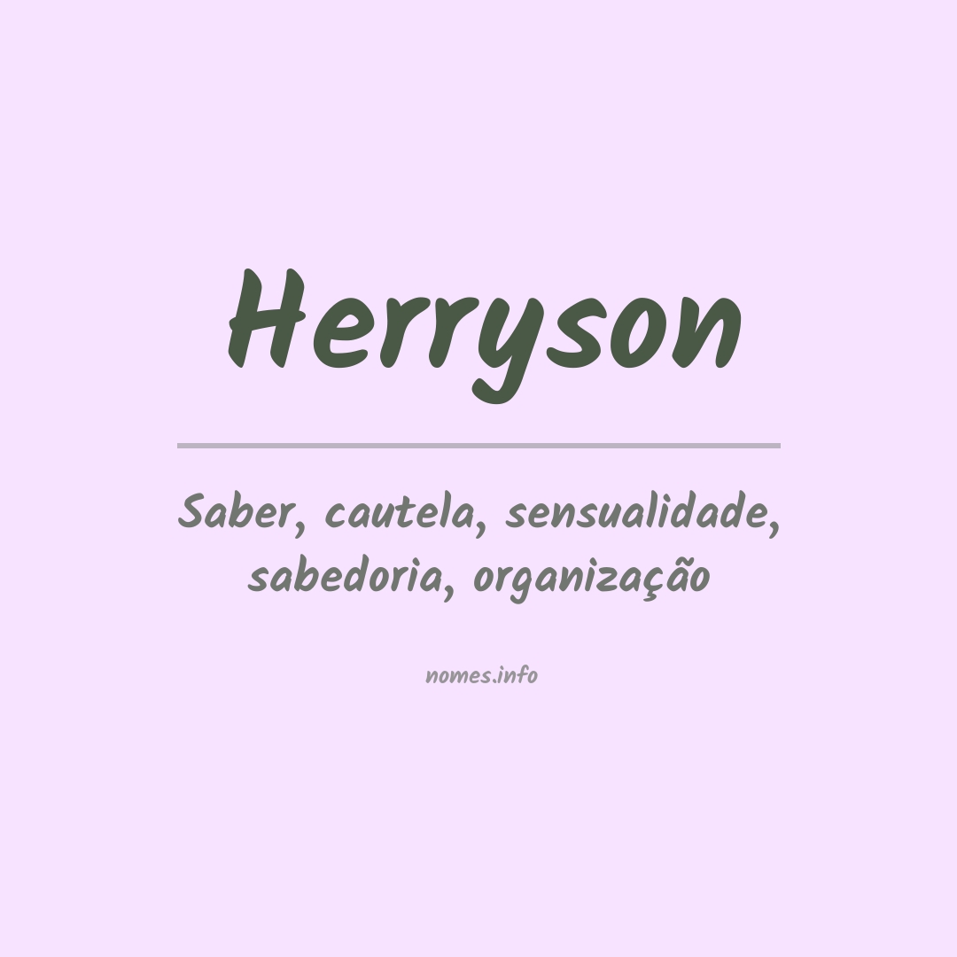 Significado do nome Herryson