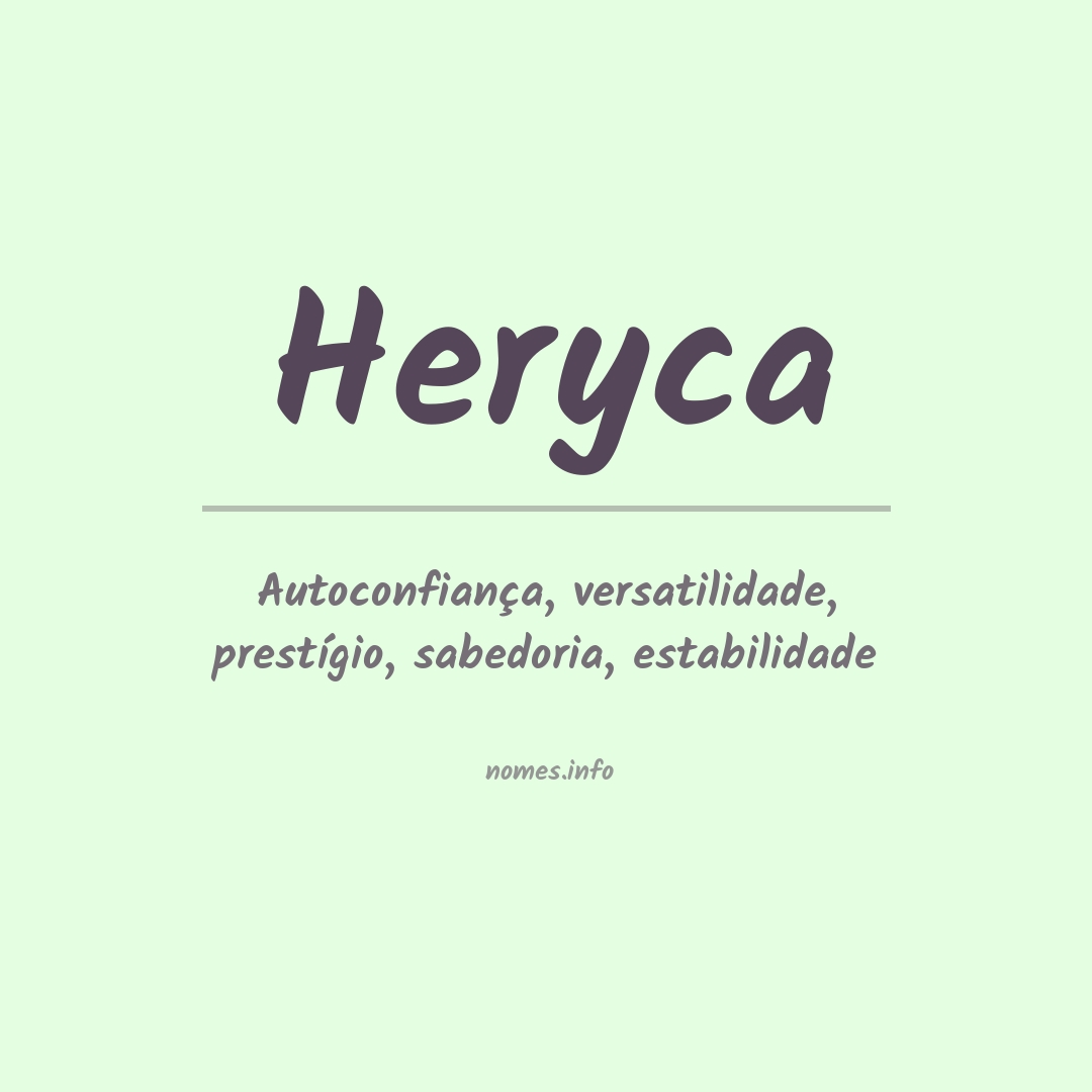 Significado do nome Heryca
