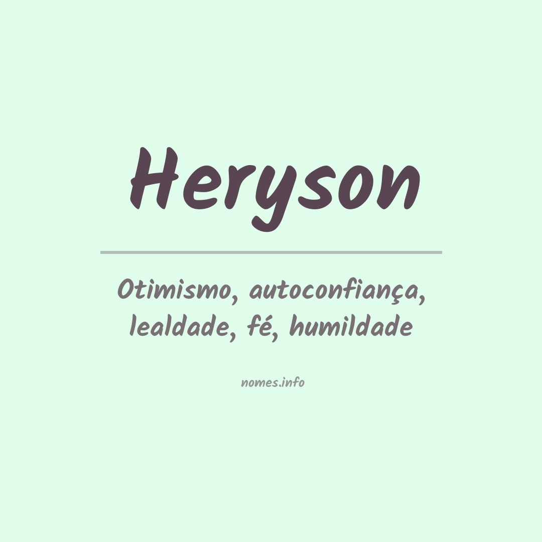 Significado do nome Heryson