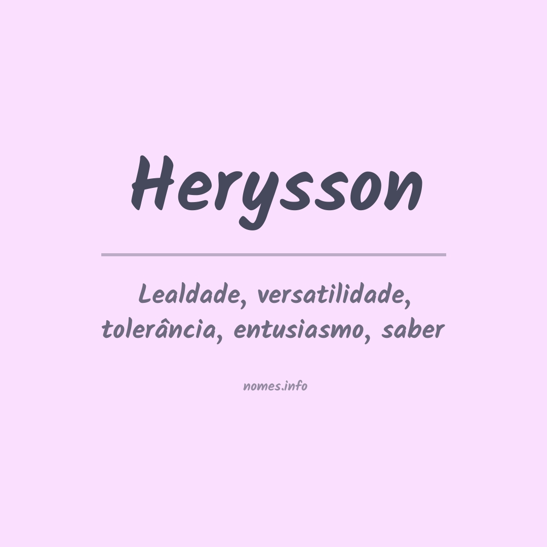 Significado do nome Herysson