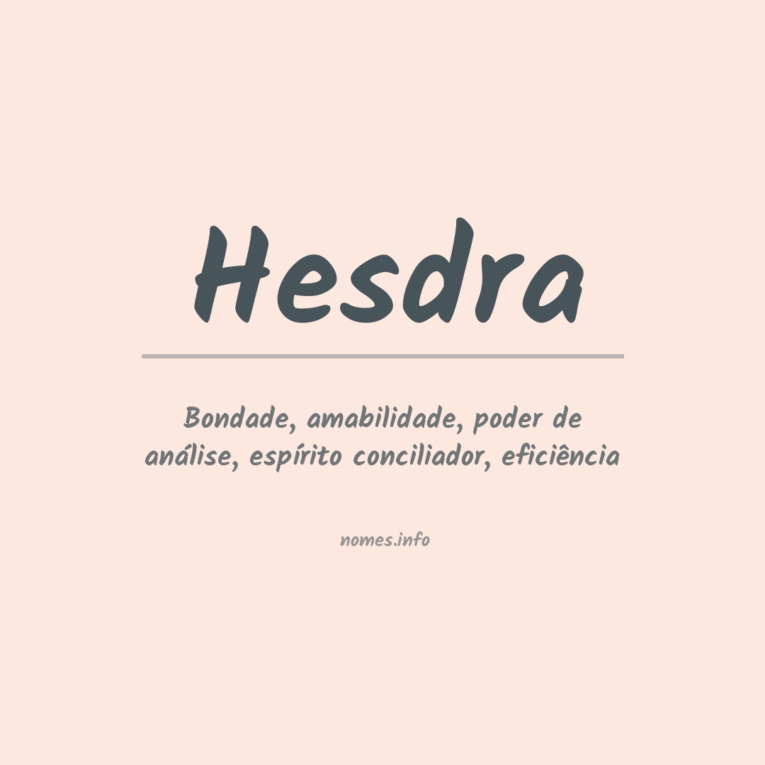 Significado do nome Hesdra