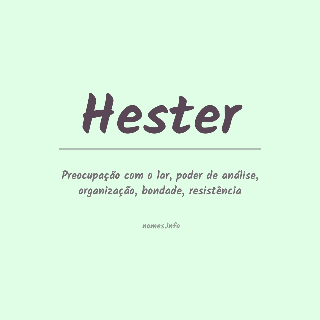 Significado do nome Hester