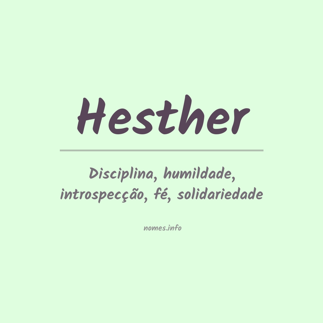 Significado do nome Hesther