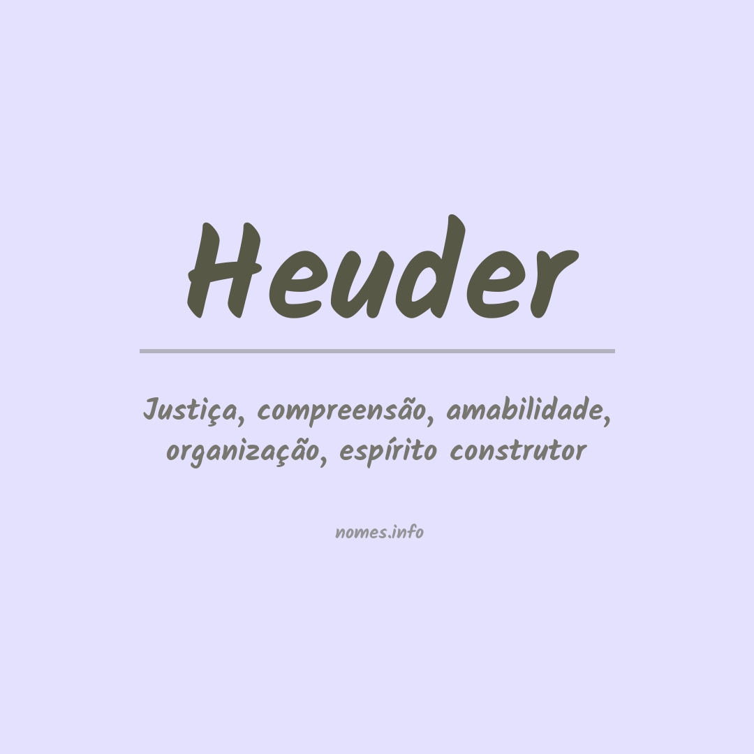 Significado do nome Heuder