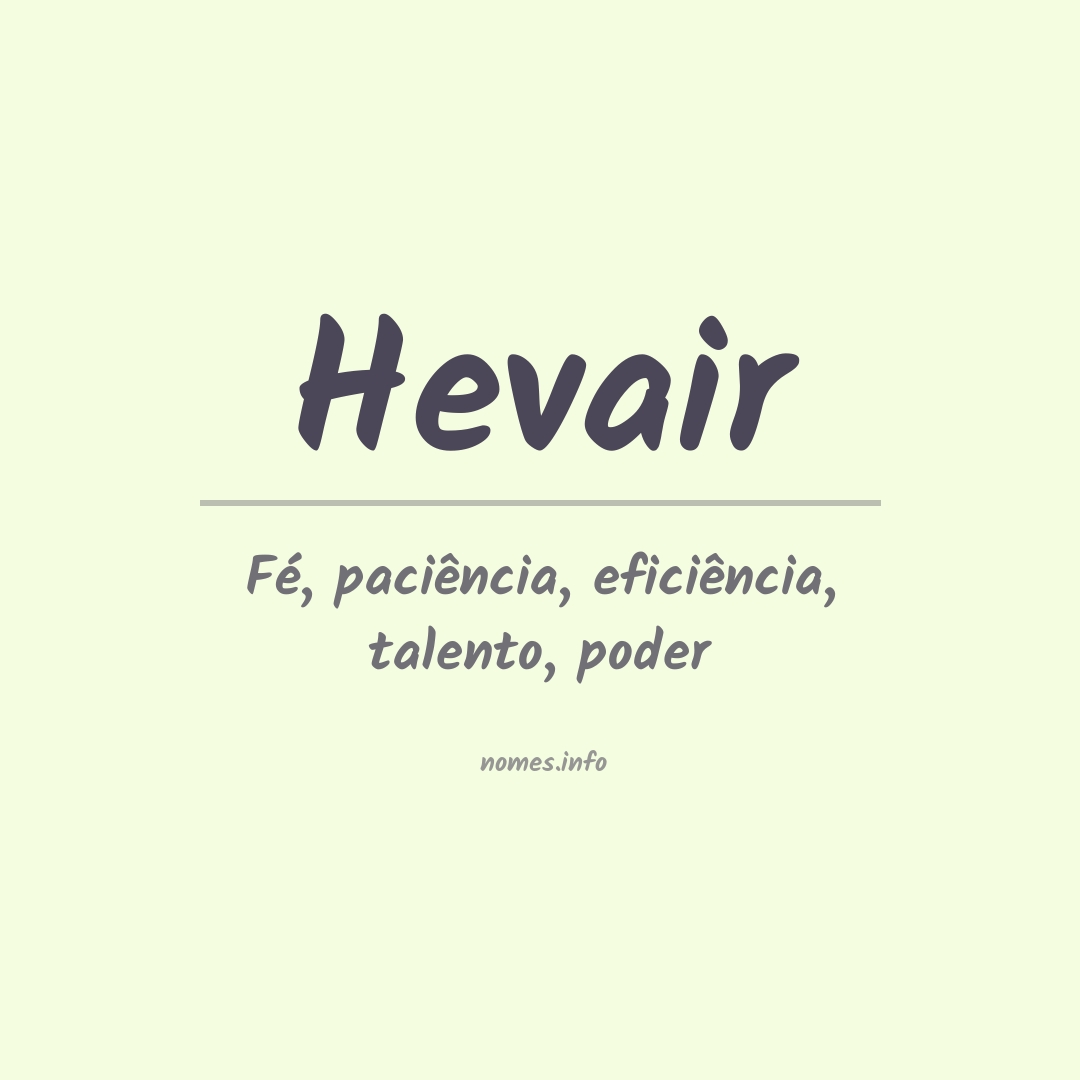 Significado do nome Hevair