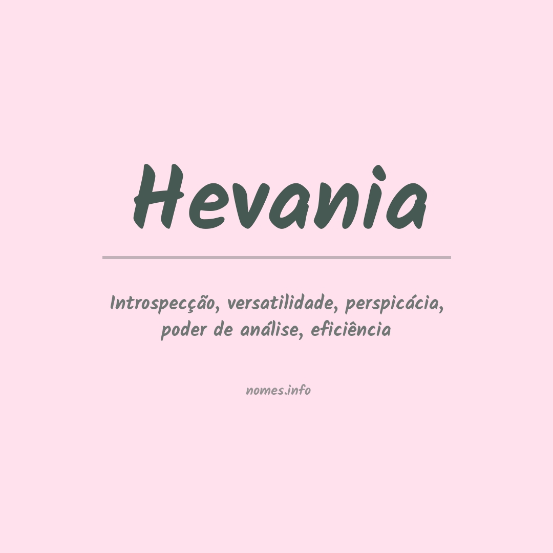 Significado do nome Hevania