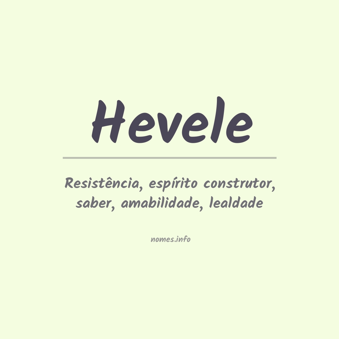 Significado do nome Hevele