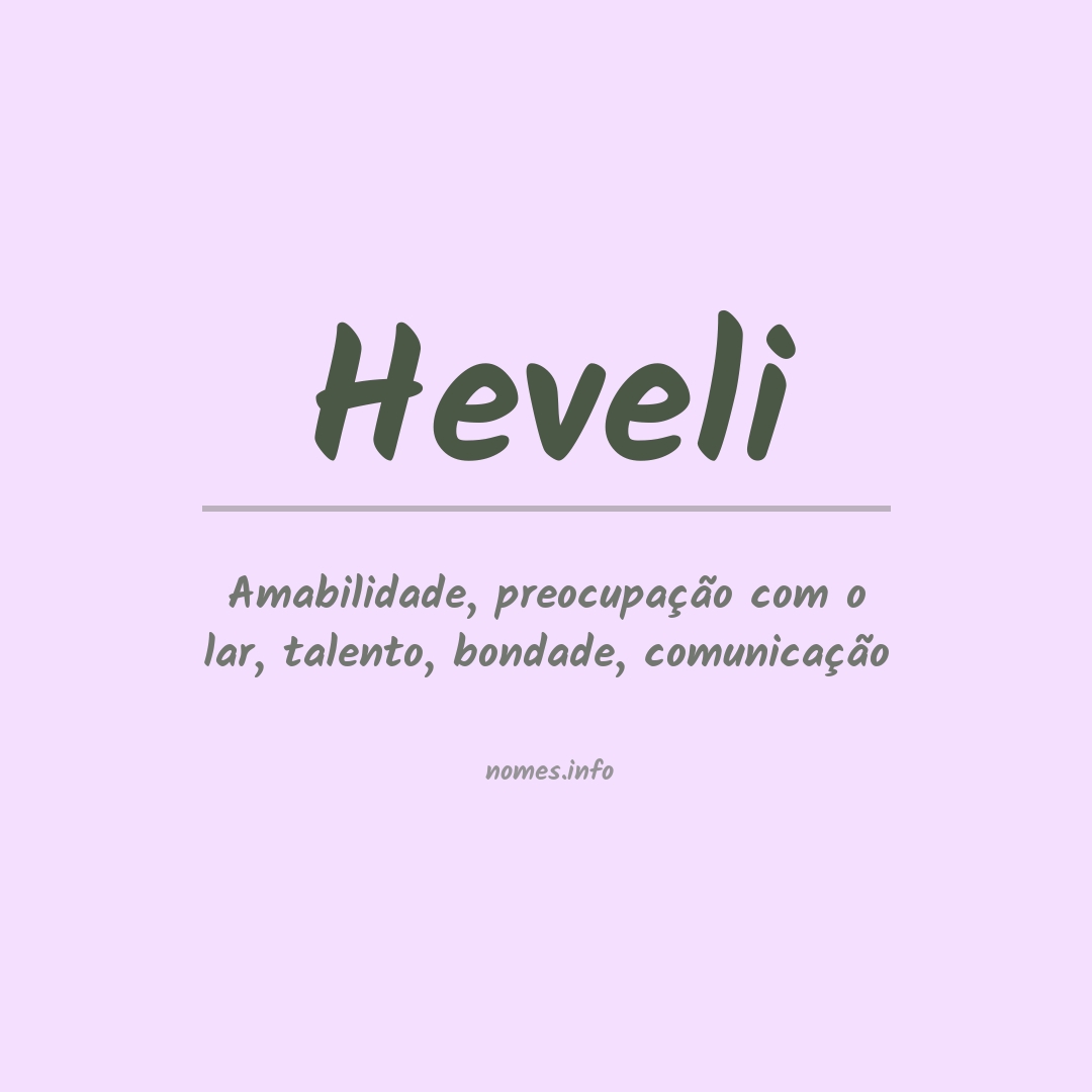 Significado do nome Heveli