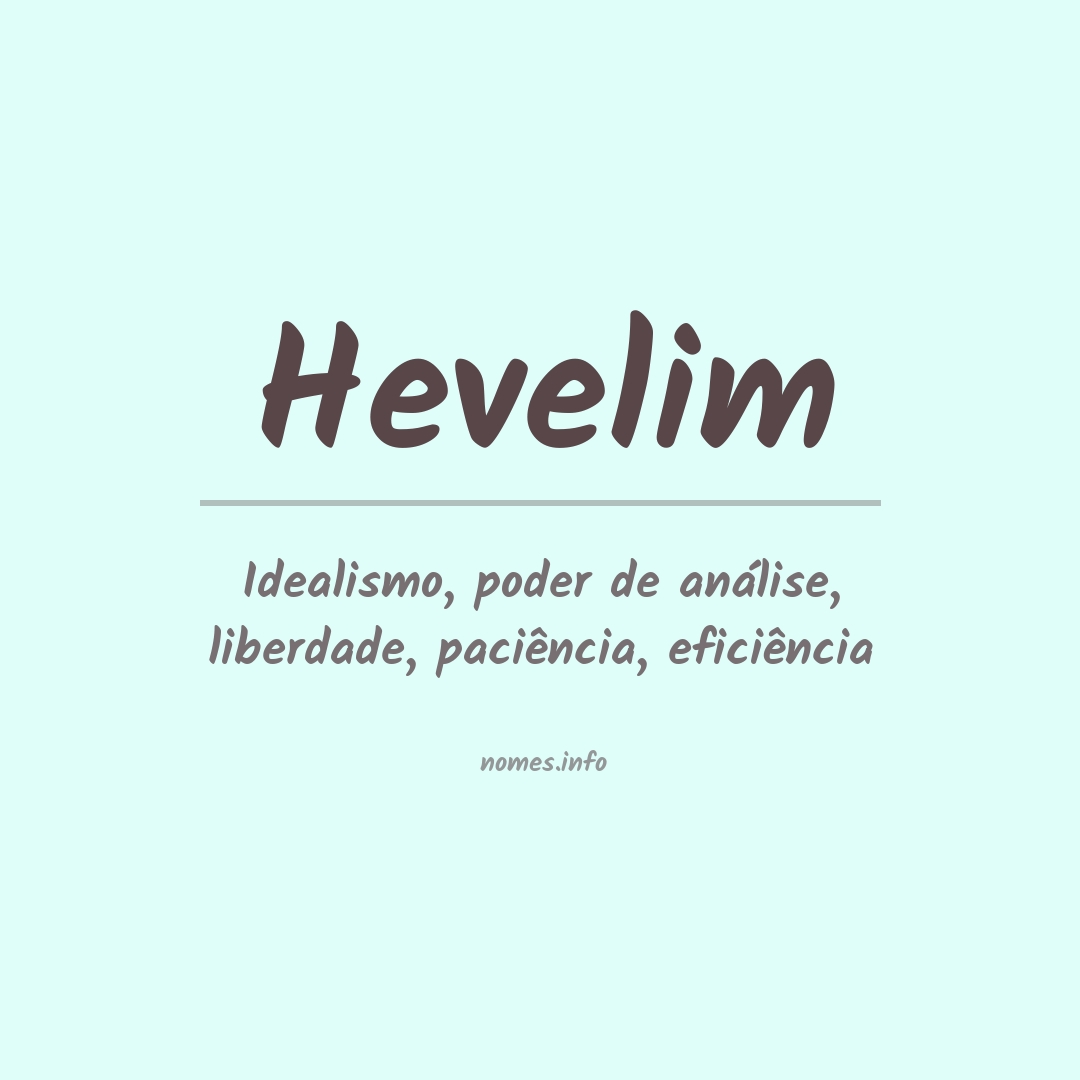 Significado do nome Hevelim