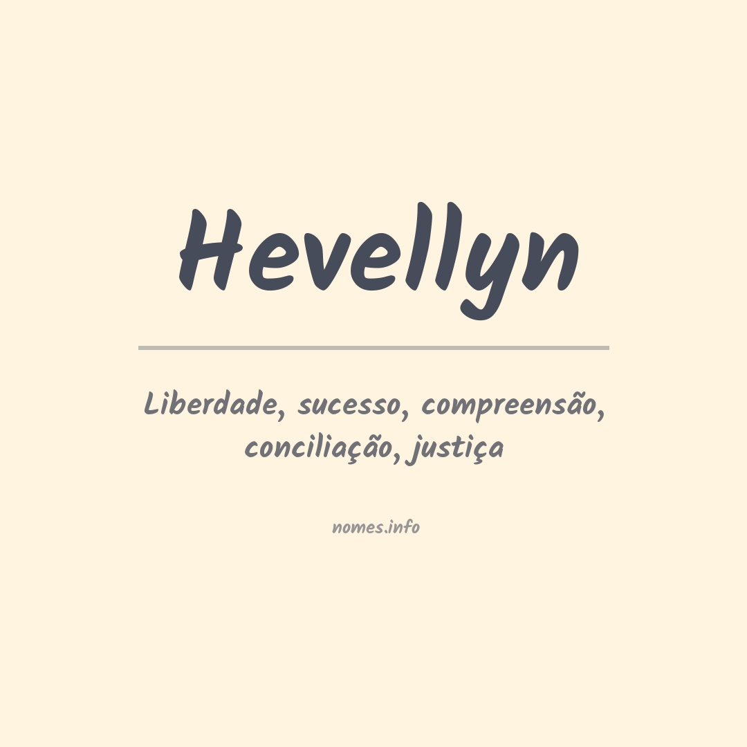 Significado do nome Hevellyn