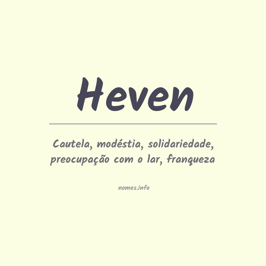 Significado do nome Heven