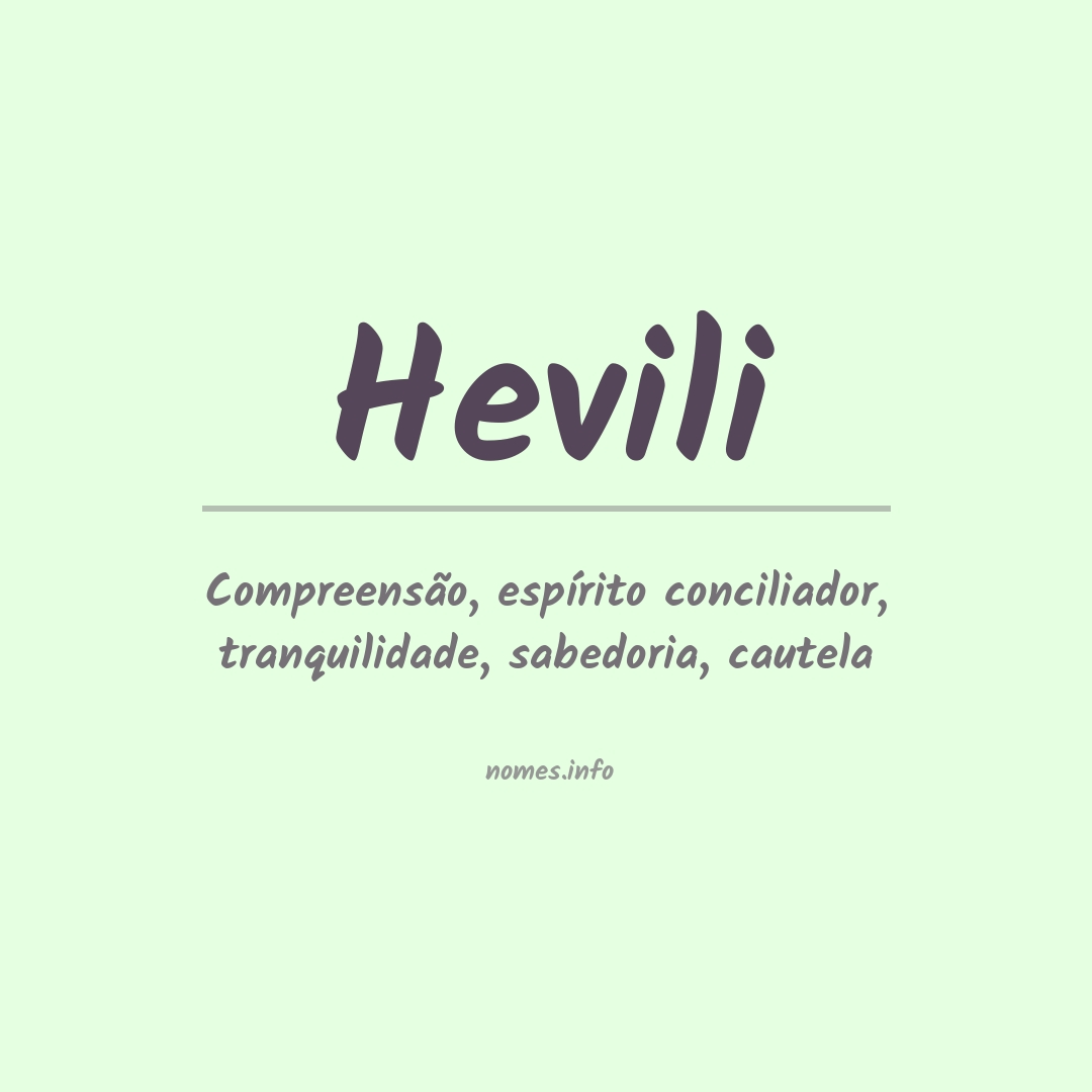 Significado do nome Hevili