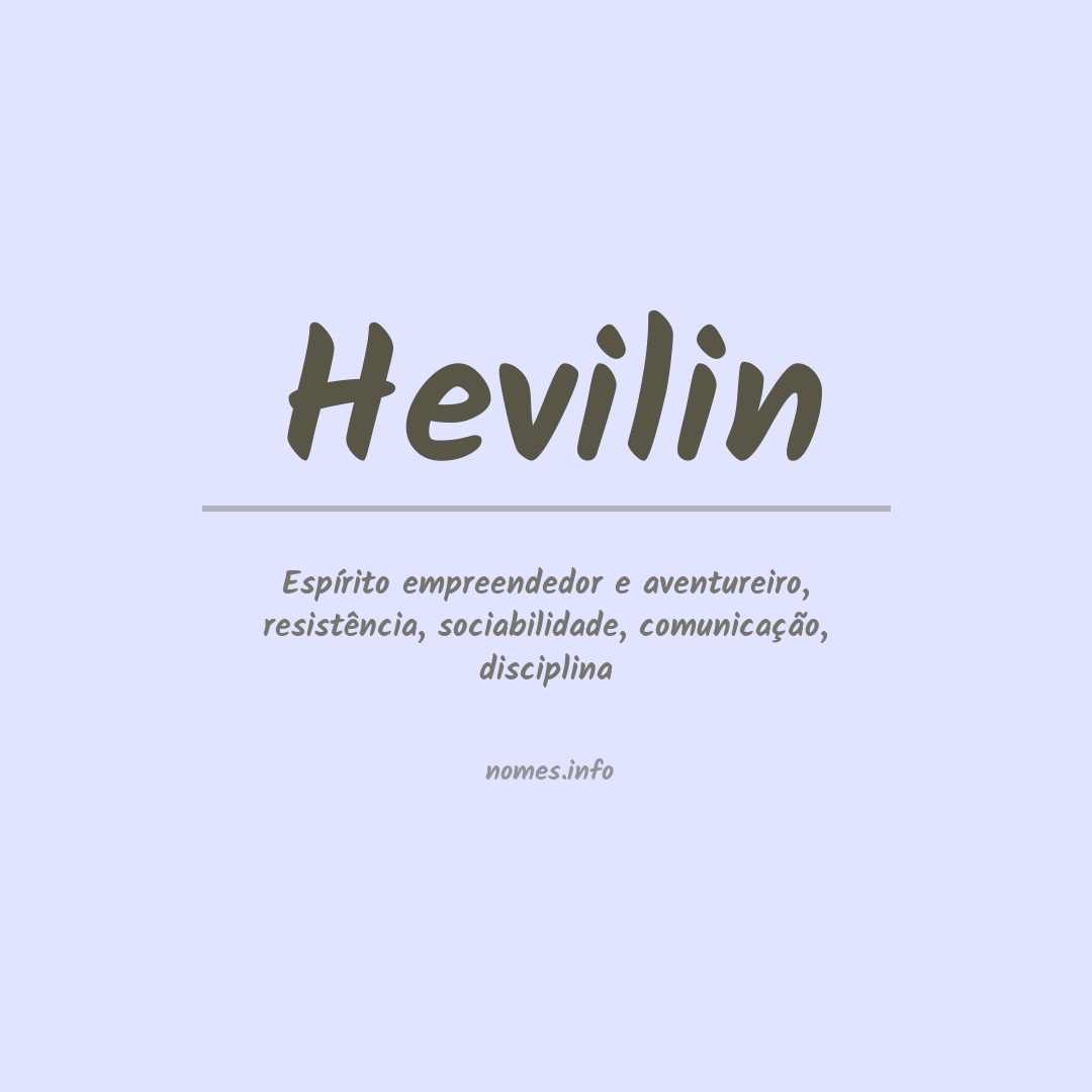 Significado do nome Hevilin