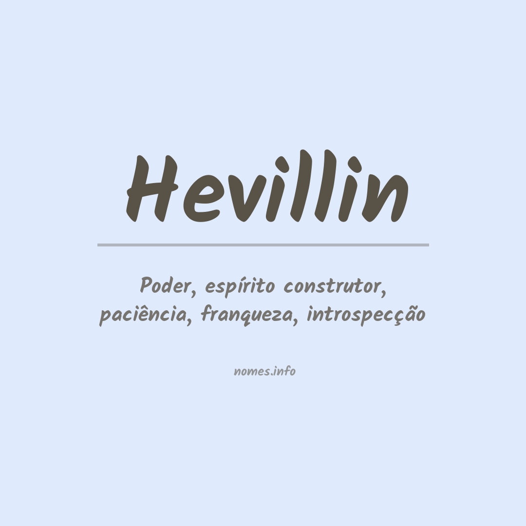 Significado do nome Hevillin