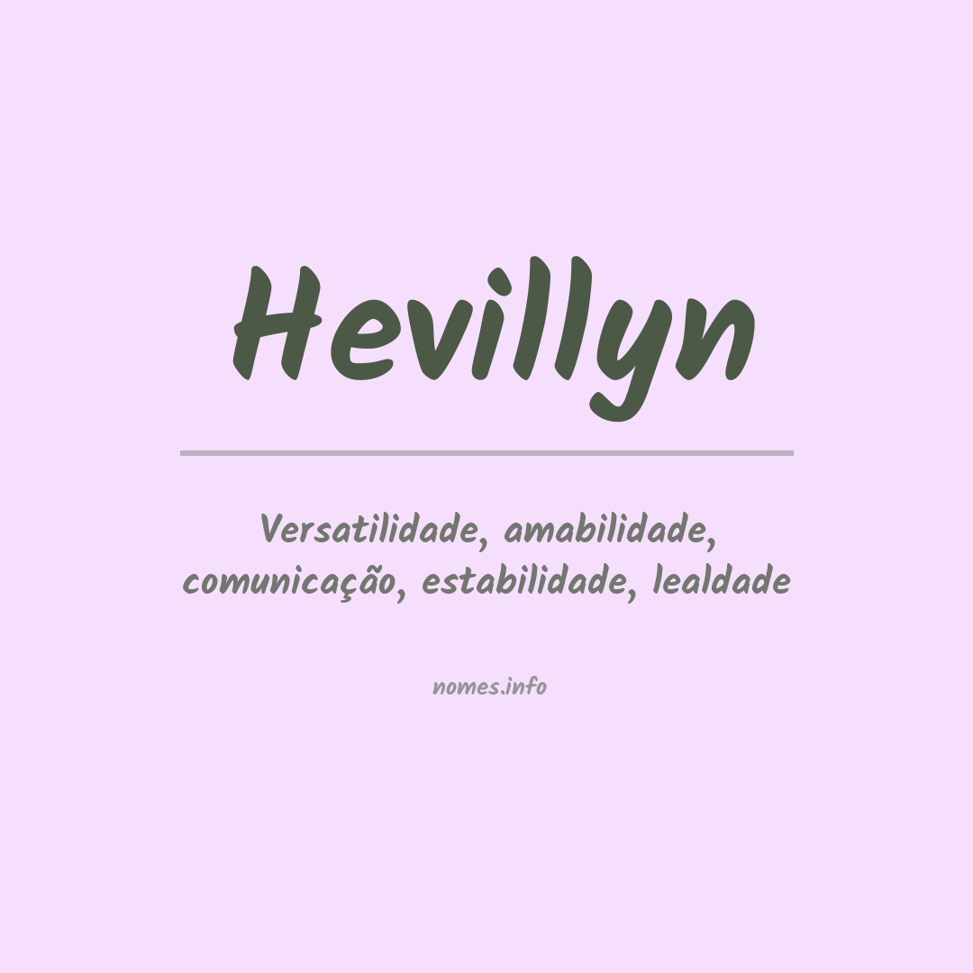 Significado do nome Hevillyn