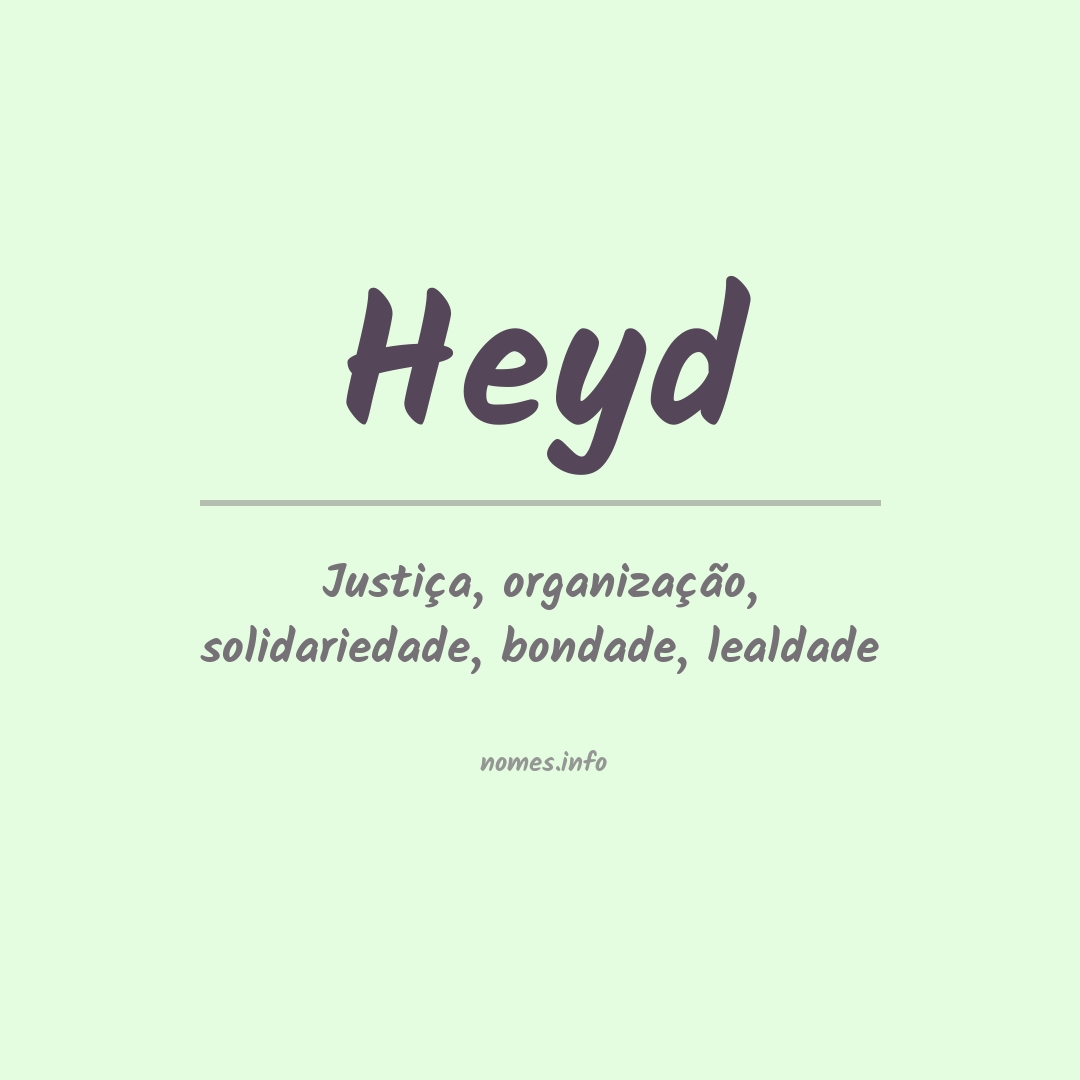 Significado do nome Heyd