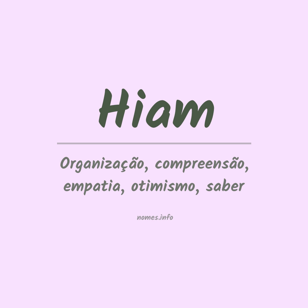 Significado do nome Hiam