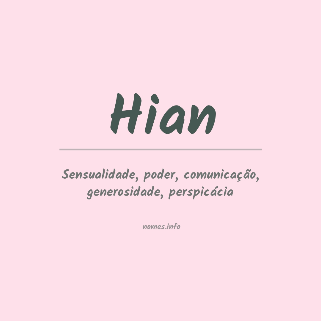 Significado do nome Hian