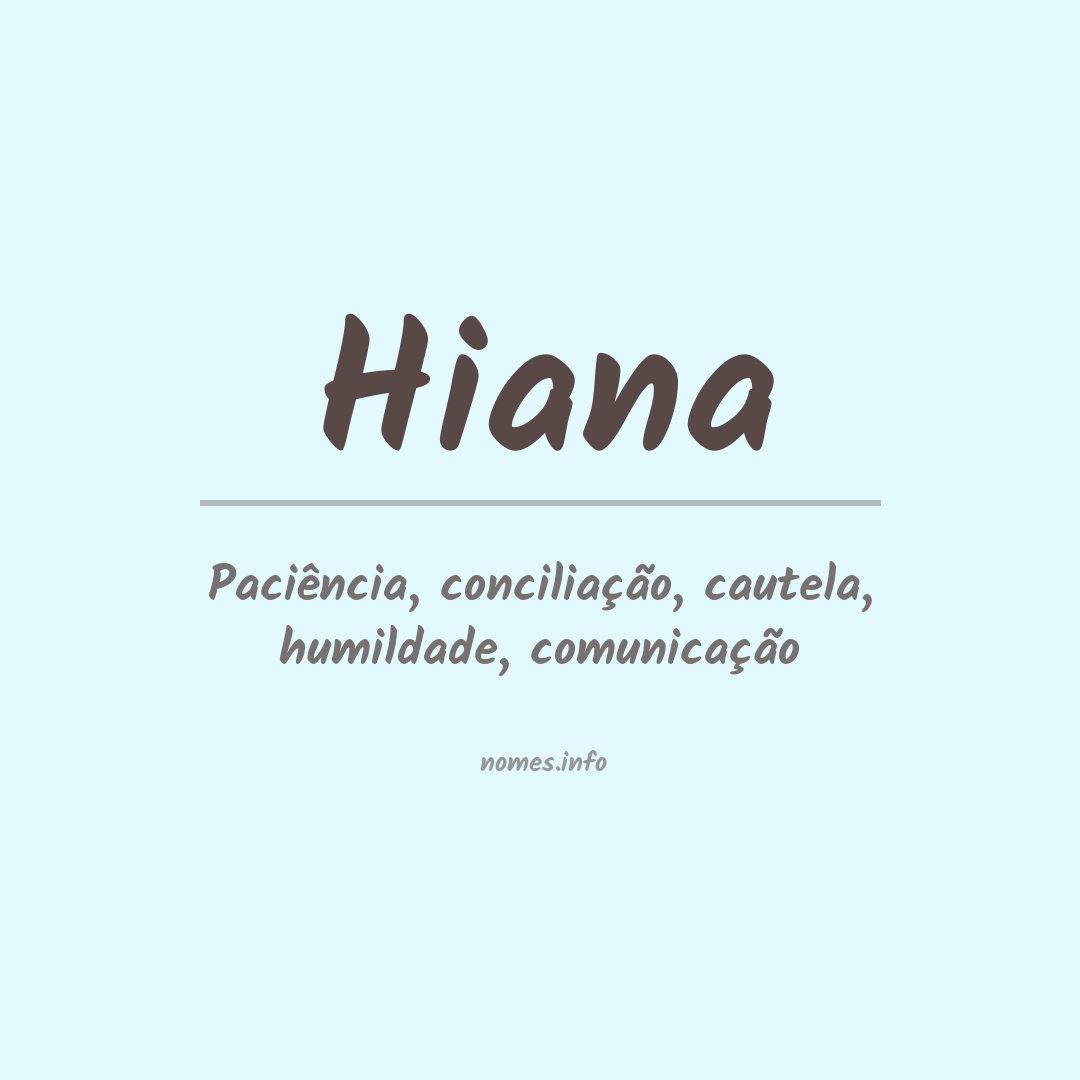 Significado do nome Hiana
