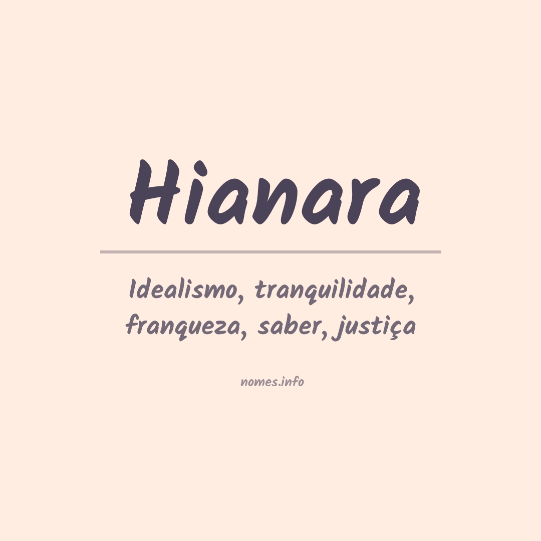 Significado do nome Hianara