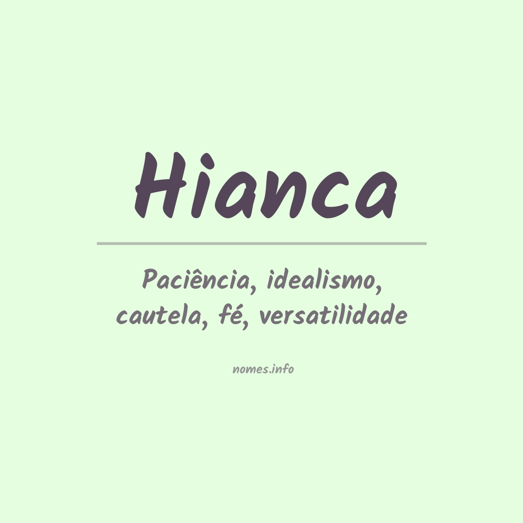 Significado do nome Hianca