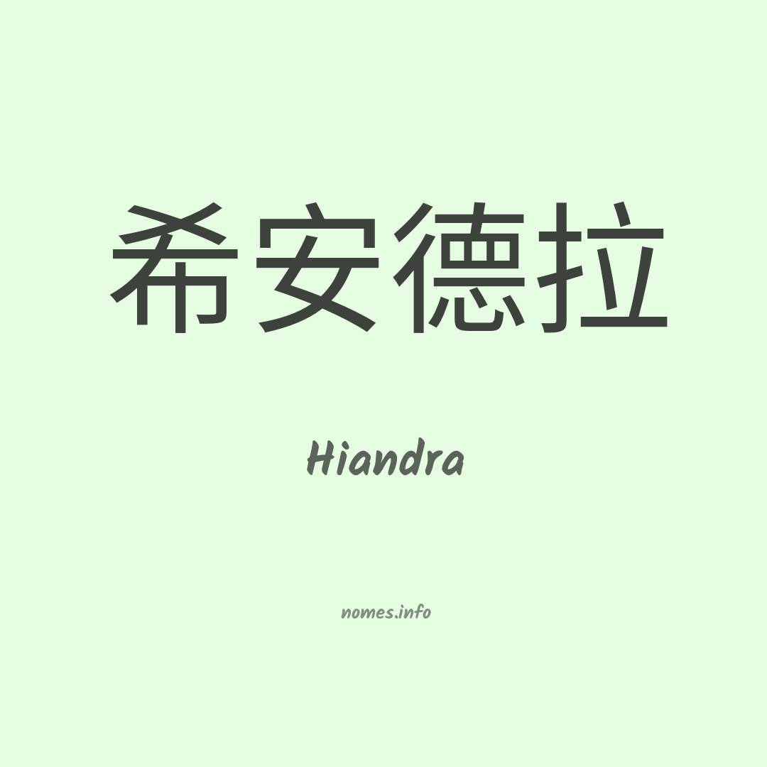 Hiandra em chinês