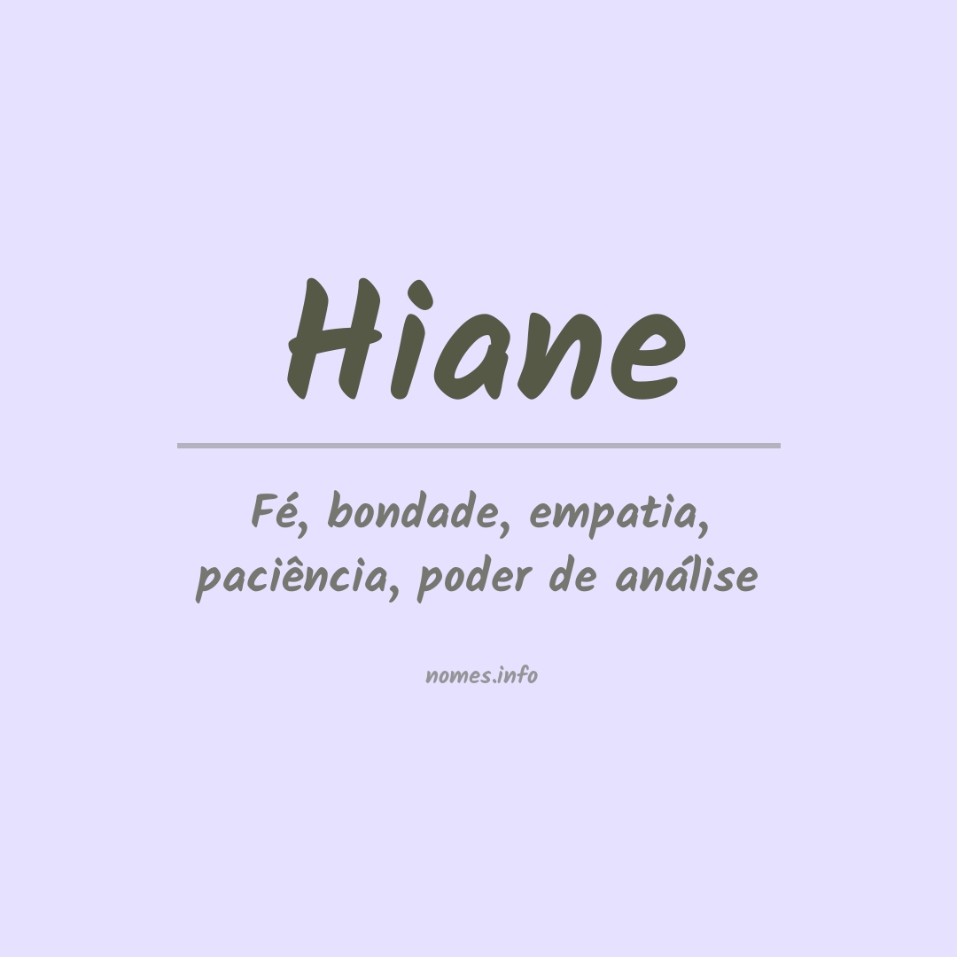 Significado do nome Hiane