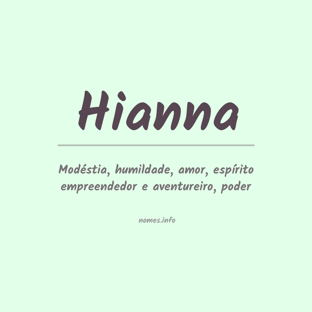 Significado do nome Hianna