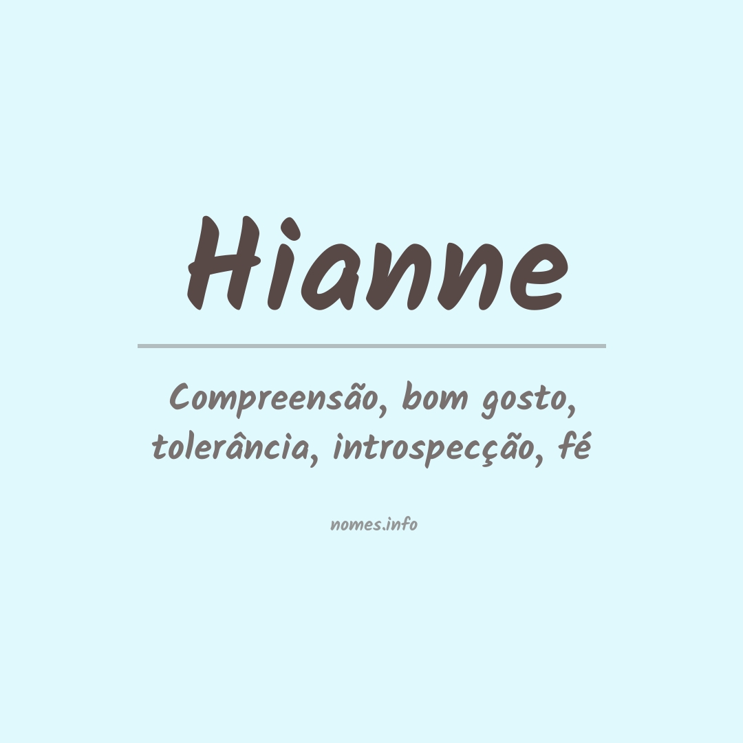 Significado do nome Hianne