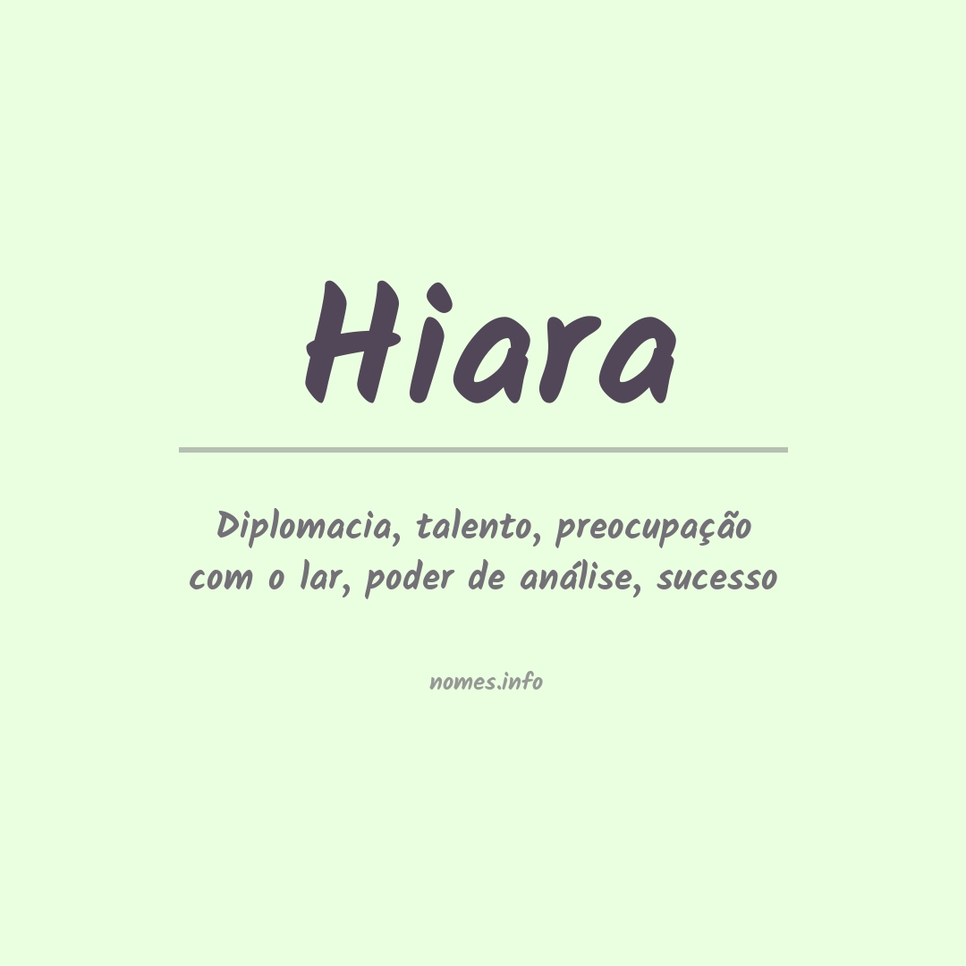 Significado do nome Hiara
