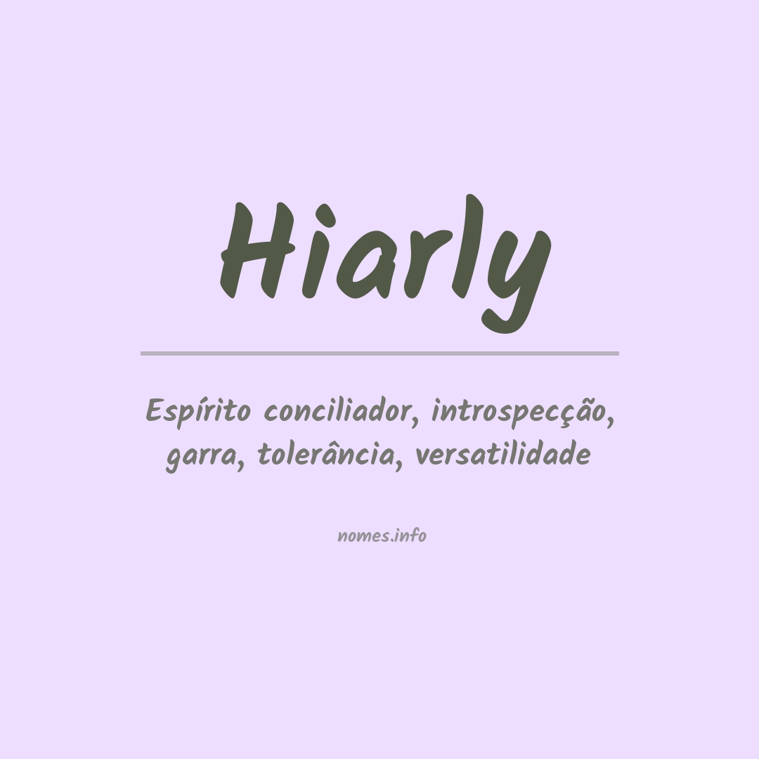 Significado do nome Hiarly