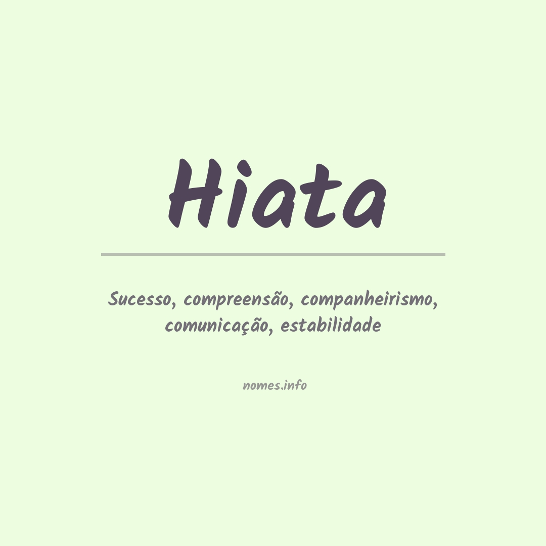 Significado do nome Hiata