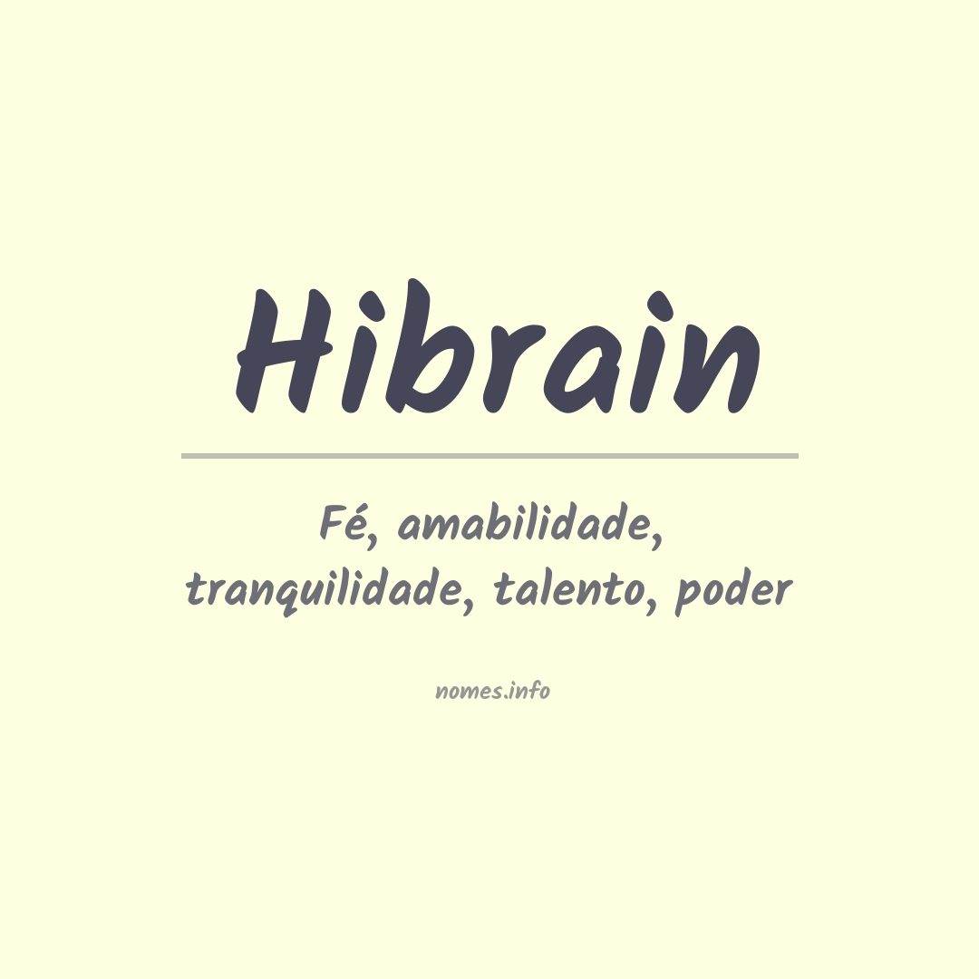 Significado do nome Hibrain