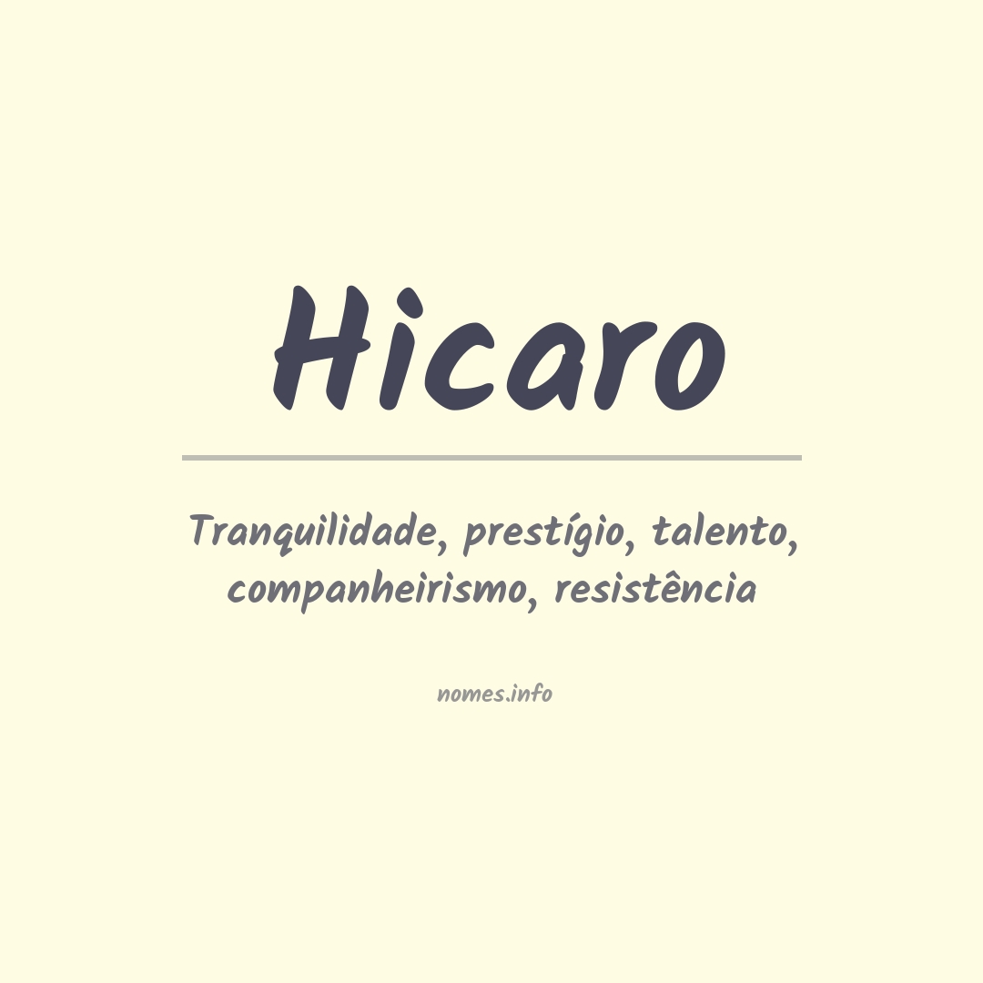 Significado do nome Hicaro