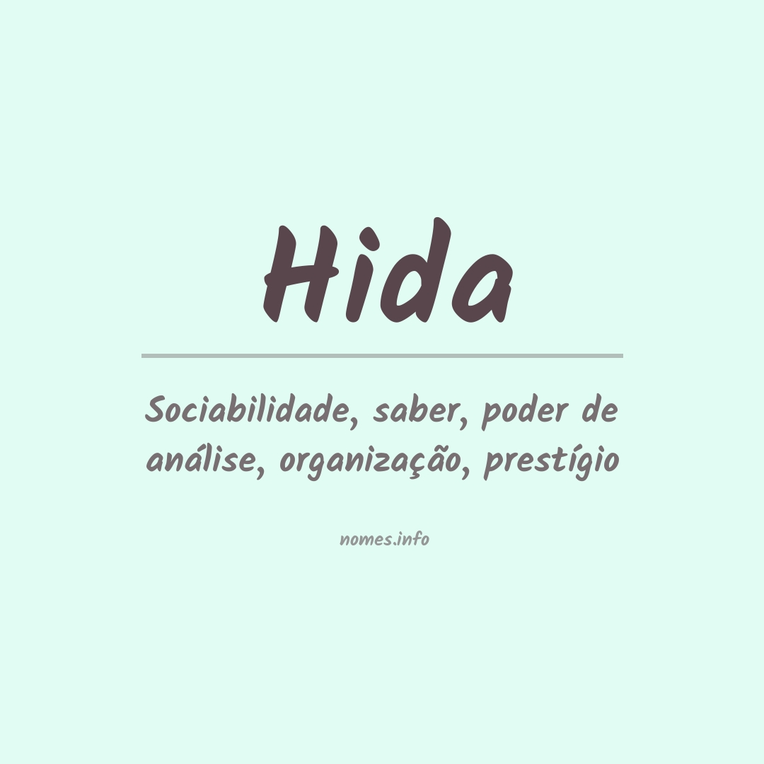 Significado do nome Hida