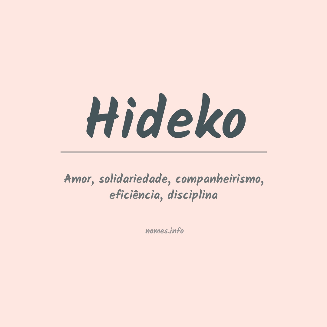Significado do nome Hideko